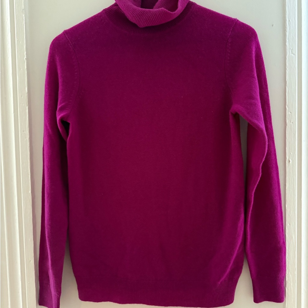 Charter Club Cashmere Fuchsia Turtleneck Sweater